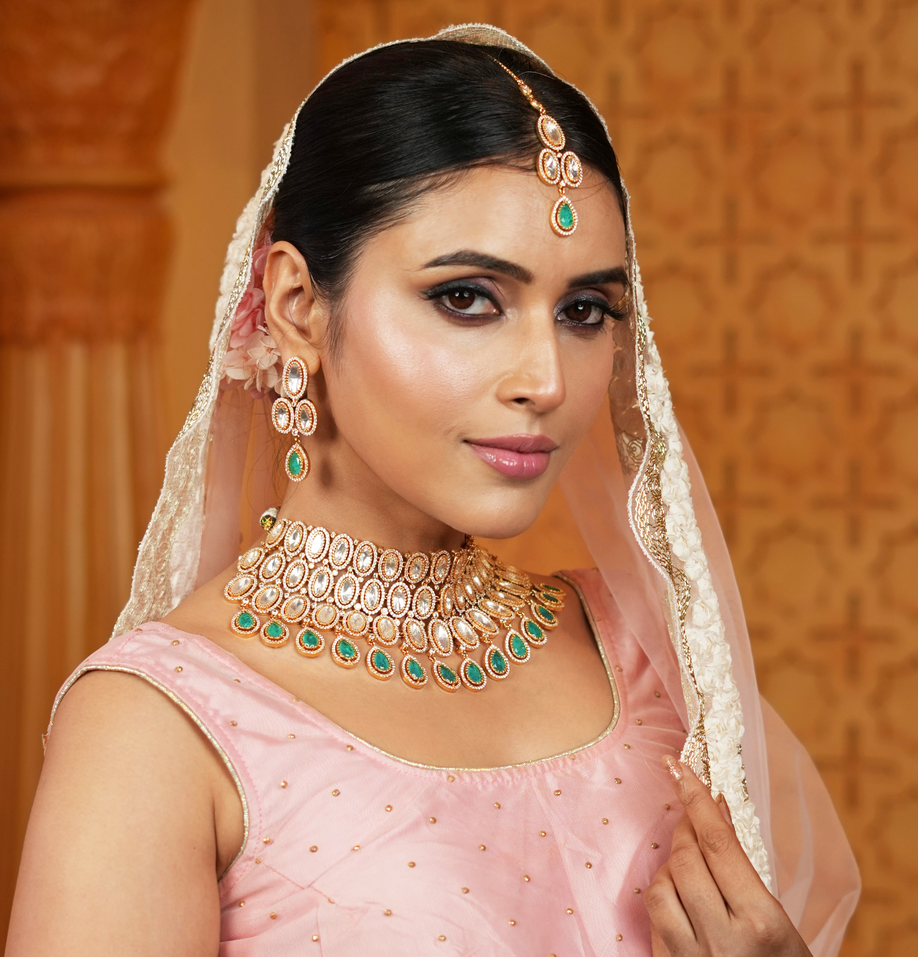 Mint Grace Polki Kundan Bridal Necklace Set